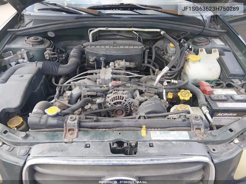 2003 Subaru Forester X VIN: JF1SG63623H750289 Lot: 45594726