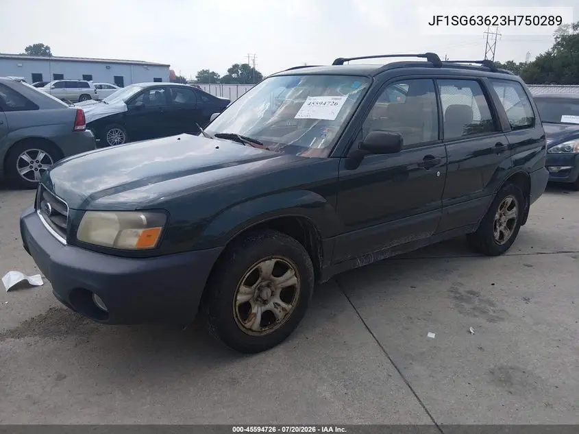 2003 Subaru Forester X VIN: JF1SG63623H750289 Lot: 45594726