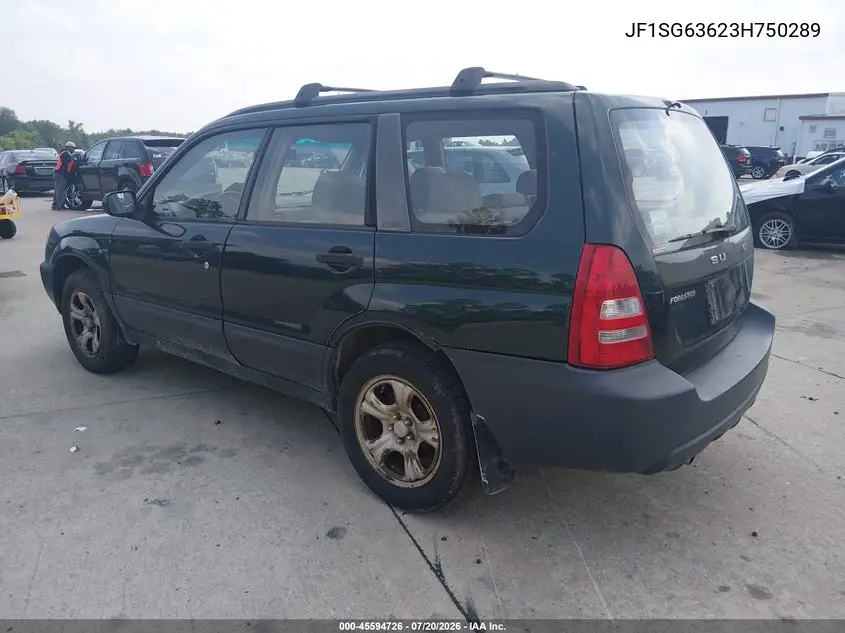 2003 Subaru Forester X VIN: JF1SG63623H750289 Lot: 45594726
