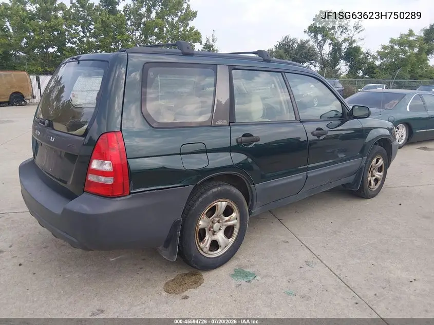 2003 Subaru Forester X VIN: JF1SG63623H750289 Lot: 45594726