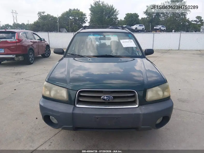 2003 Subaru Forester X VIN: JF1SG63623H750289 Lot: 45594726