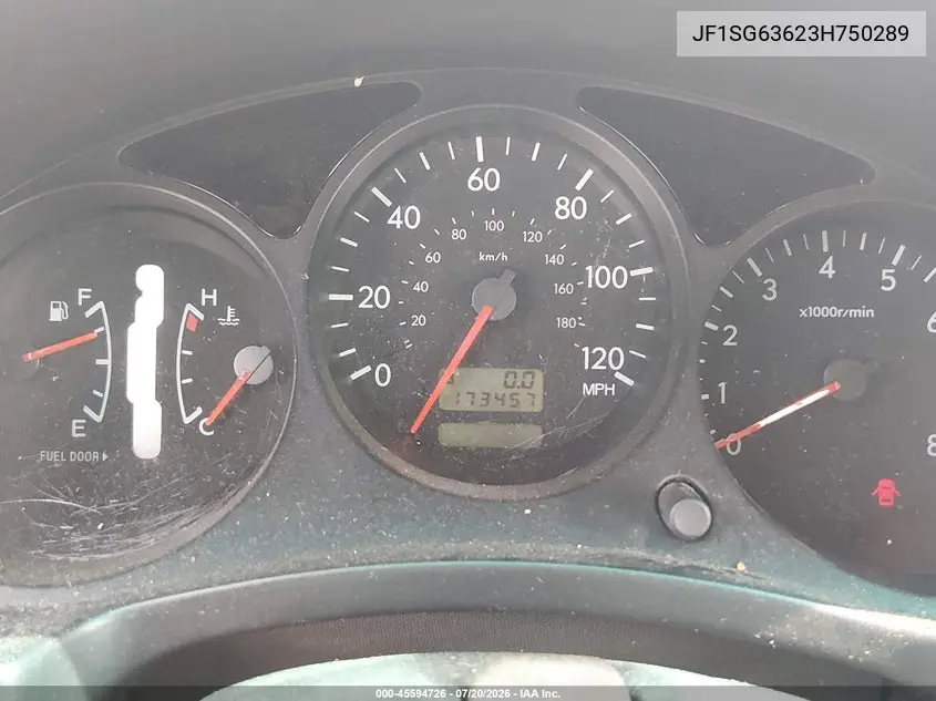 2003 Subaru Forester X VIN: JF1SG63623H750289 Lot: 45594726