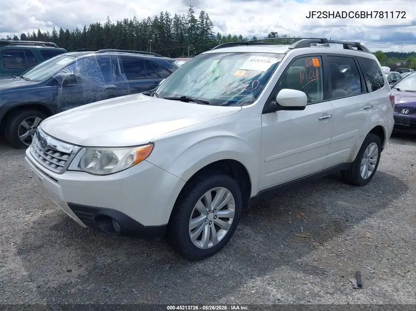 2011 Subaru Forester 2.5X Premium VIN: JF2SHADC6BH781172 Lot: 45213726