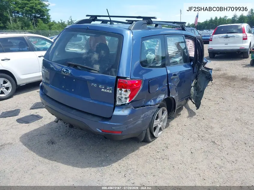 2011 Subaru Forester 2.5X VIN: JF2SHABC0BH709936 Lot: 45672167