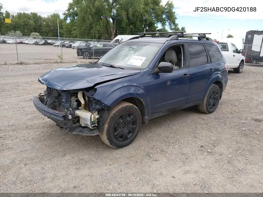 2013 Subaru Forester 2.5X VIN: JF2SHABC9DG420188 Lot: 45343788