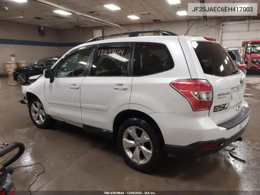 JF2SJAEC6EH417003 2014 Subaru Forester 2.5I Premium