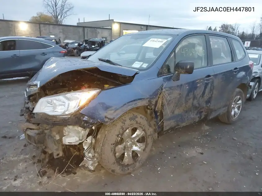 JF2SJAAC0EH447801 2014 Subaru Forester 2.5I