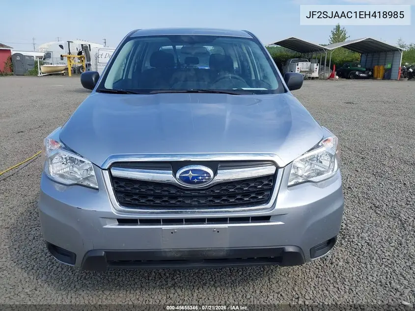 2014 Subaru Forester 2.5I VIN: JF2SJAAC1EH418985 Lot: 45655346