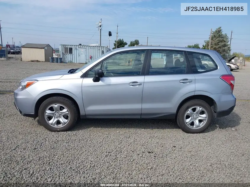 2014 Subaru Forester 2.5I VIN: JF2SJAAC1EH418985 Lot: 45655346