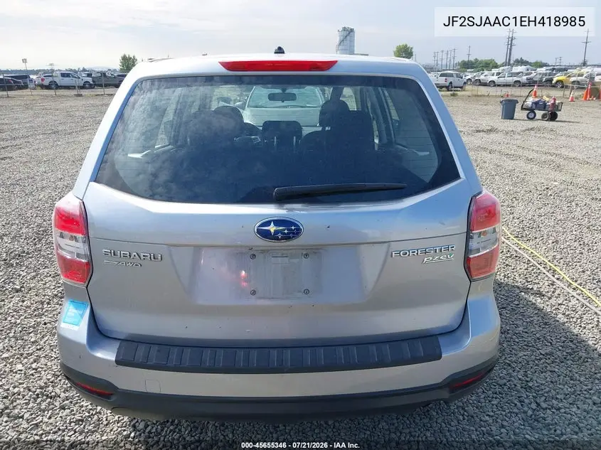 2014 Subaru Forester 2.5I VIN: JF2SJAAC1EH418985 Lot: 45655346