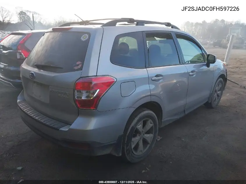 JF2SJADC0FH597226 2015 Subaru Forester 2.5I Premium