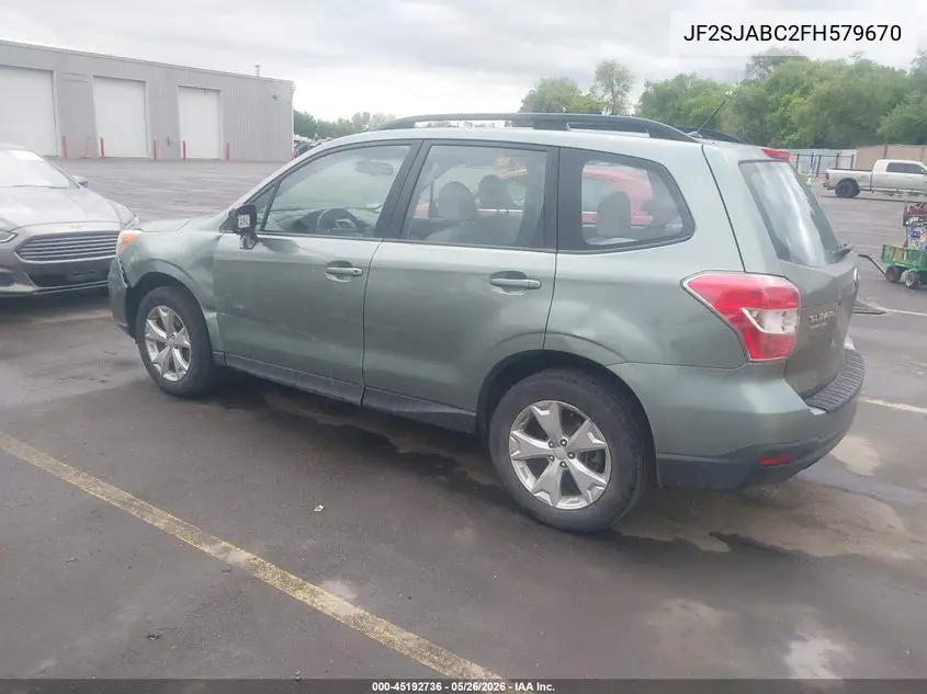 2015 Subaru Forester 2.5I VIN: JF2SJABC2FH579670 Lot: 45192736