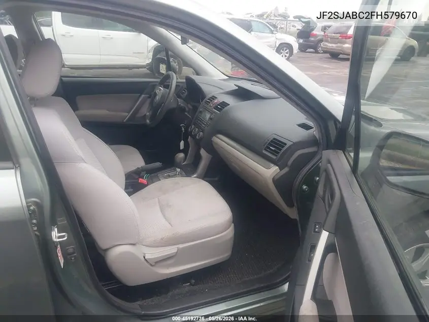 2015 Subaru Forester 2.5I VIN: JF2SJABC2FH579670 Lot: 45192736