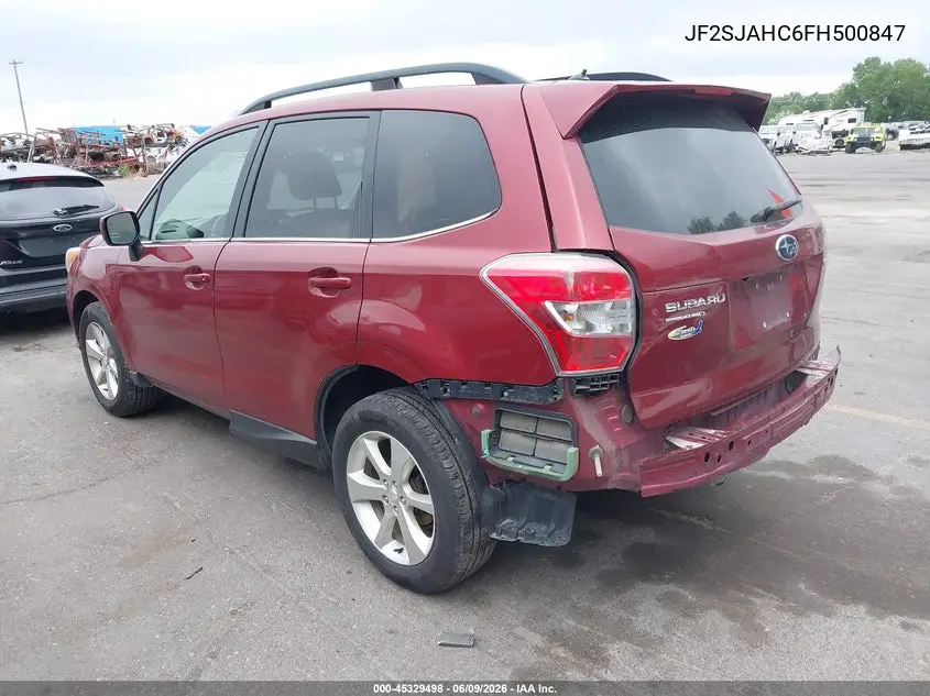 2015 Subaru Forester 2.5I Limited VIN: JF2SJAHC6FH500847 Lot: 45329498