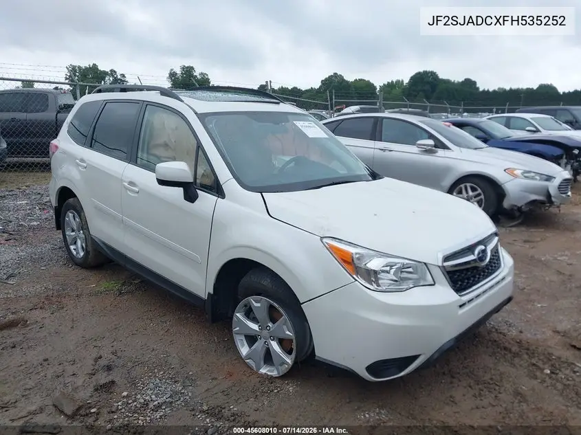 2015 Subaru Forester 2.5I Premium VIN: JF2SJADCXFH535252 Lot: 45608010