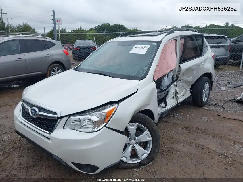 2015 Subaru Forester 2.5I Premium VIN: JF2SJADCXFH535252 Lot: 45608010