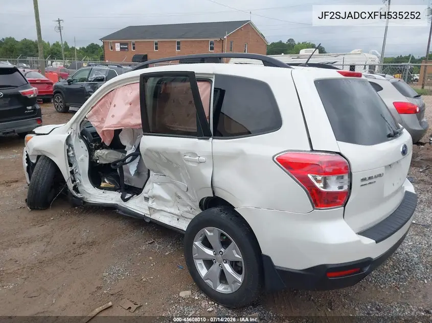 2015 Subaru Forester 2.5I Premium VIN: JF2SJADCXFH535252 Lot: 45608010