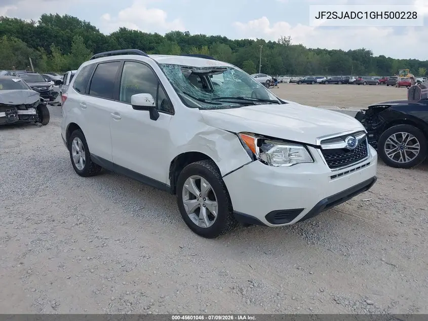 2016 Subaru Forester 2.5I Premium VIN: JF2SJADC1GH500228 Lot: 45601046