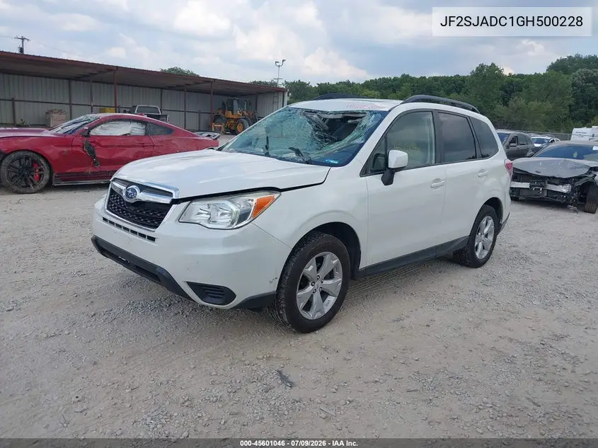 2016 Subaru Forester 2.5I Premium VIN: JF2SJADC1GH500228 Lot: 45601046