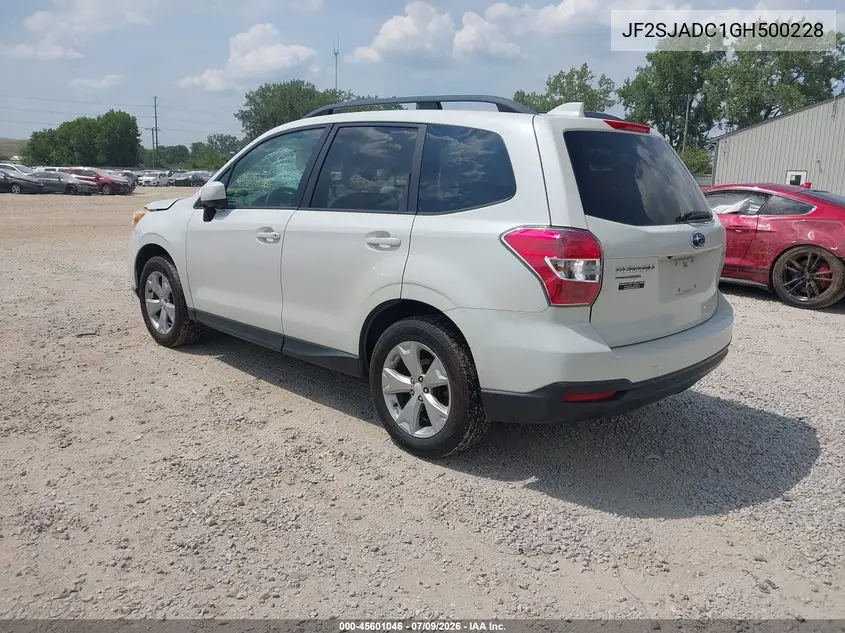 2016 Subaru Forester 2.5I Premium VIN: JF2SJADC1GH500228 Lot: 45601046