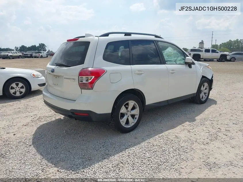 2016 Subaru Forester 2.5I Premium VIN: JF2SJADC1GH500228 Lot: 45601046