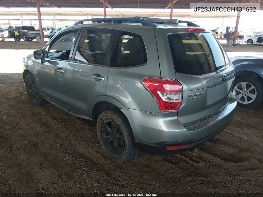 2016 Subaru Forester 2.5I Premium VIN: JF2SJAFC6GH431632 Lot: 45639347