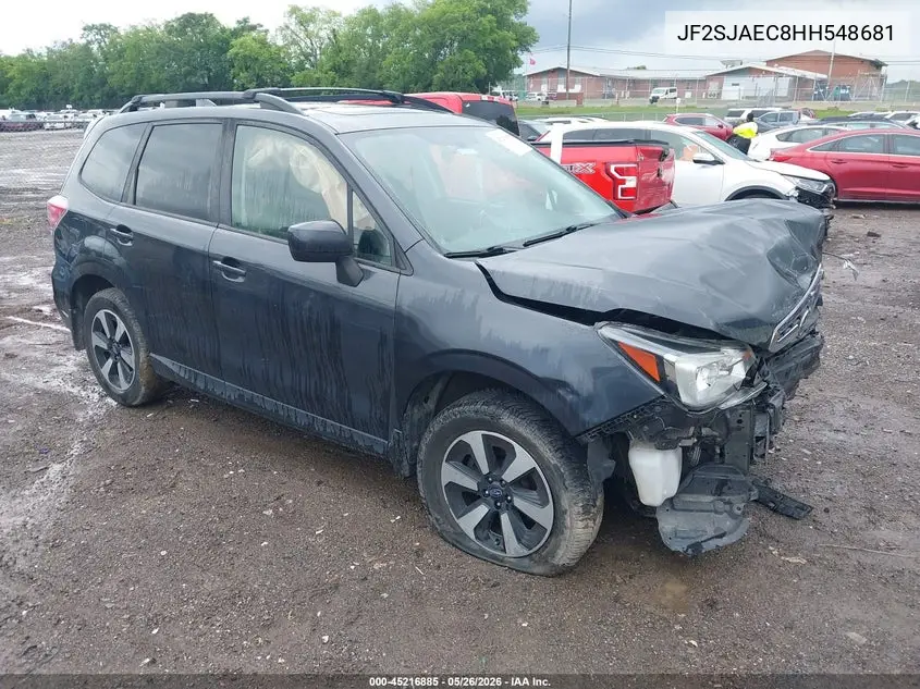 2017 Subaru Forester 2.5I Premium VIN: JF2SJAEC8HH548681 Lot: 45216885