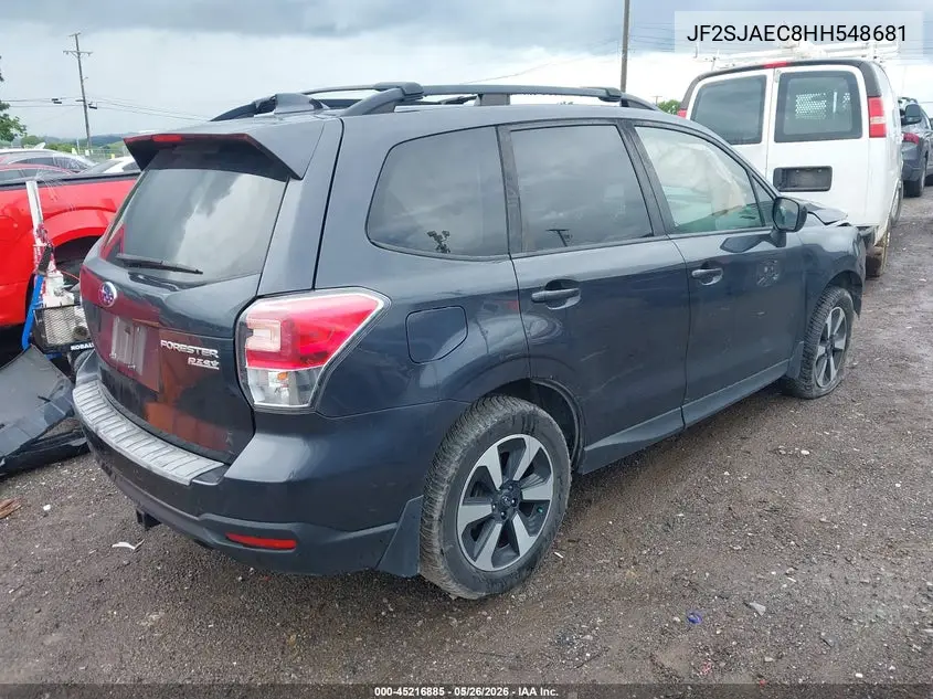 2017 Subaru Forester 2.5I Premium VIN: JF2SJAEC8HH548681 Lot: 45216885