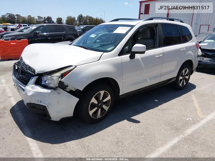 2017 Subaru Forester 2.5I Premium VIN: JF2SJAEC9HH531517 Lot: 45230485