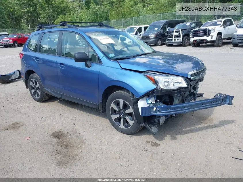 2017 Subaru Forester 2.5I VIN: JF2SJABCXHH477343 Lot: 45605894