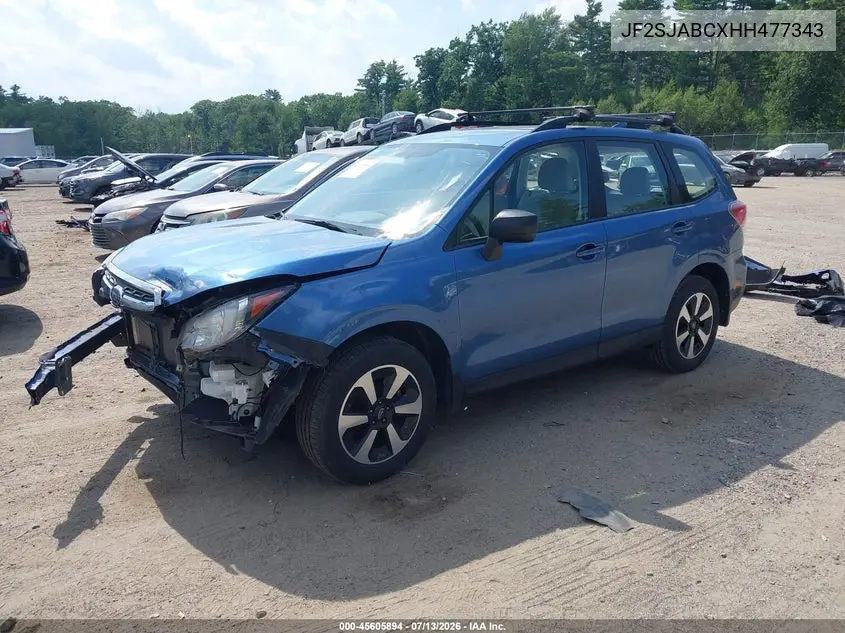2017 Subaru Forester 2.5I VIN: JF2SJABCXHH477343 Lot: 45605894