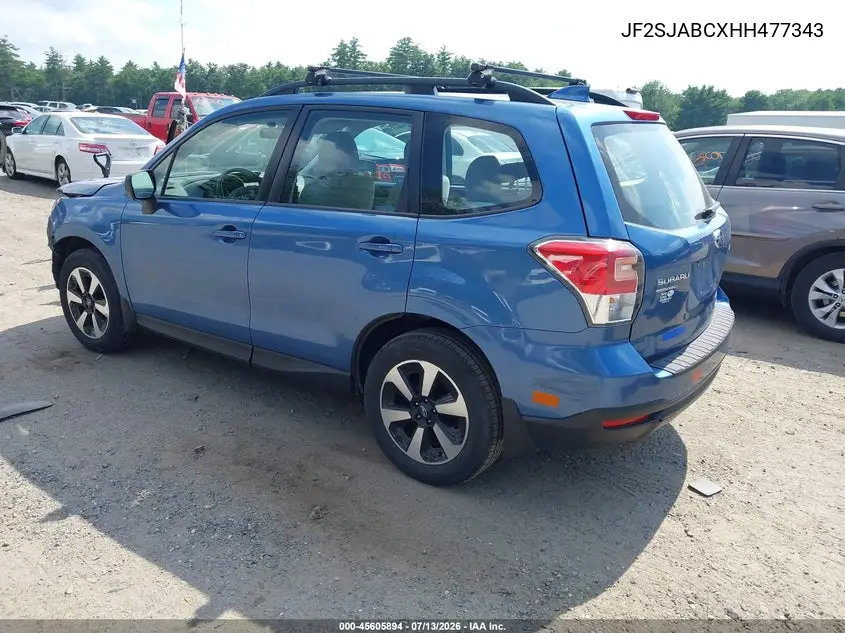 2017 Subaru Forester 2.5I VIN: JF2SJABCXHH477343 Lot: 45605894