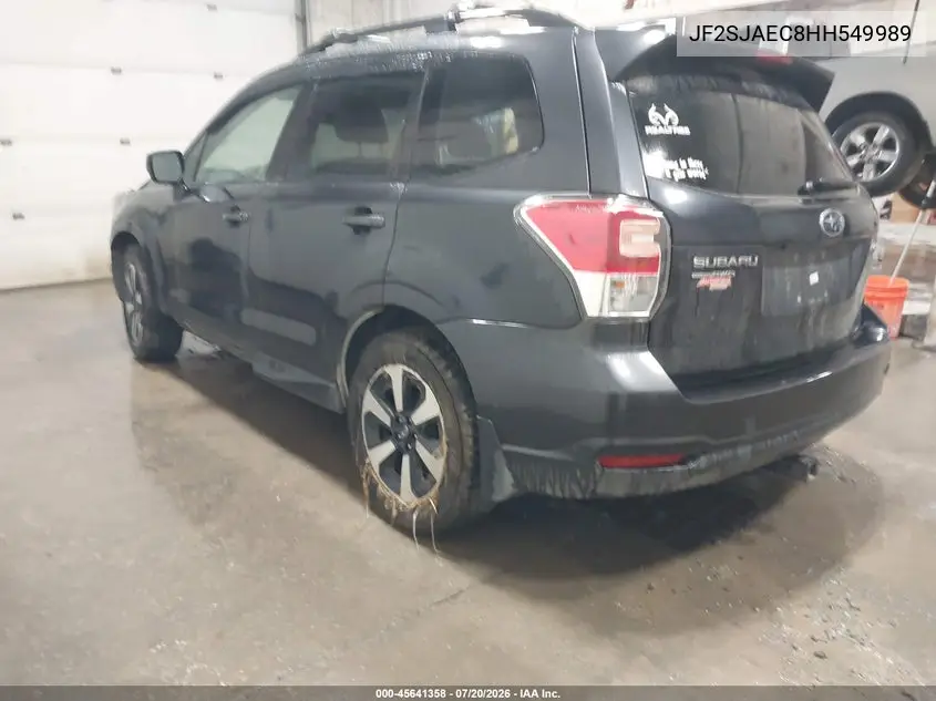 2017 Subaru Forester 2.5I Premium VIN: JF2SJAEC8HH549989 Lot: 45641358