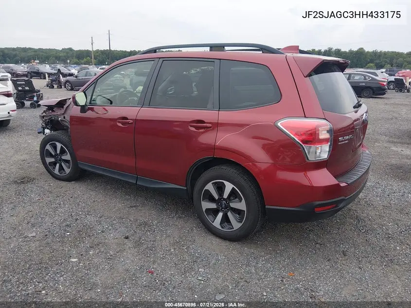 2017 Subaru Forester 2.5I Premium VIN: JF2SJAGC3HH433175 Lot: 45670896