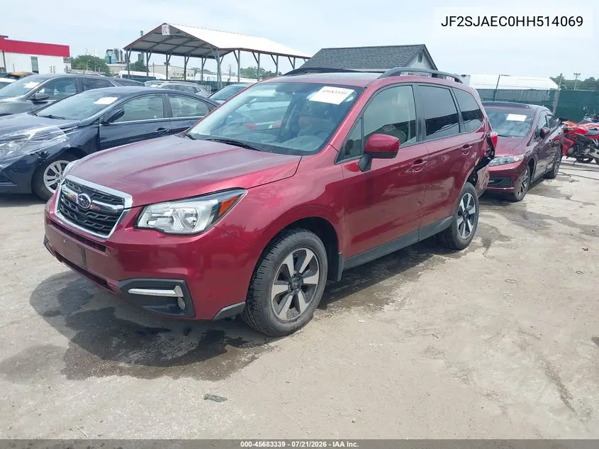 2017 Subaru Forester 2.5I Premium VIN: JF2SJAEC0HH514069 Lot: 45683339