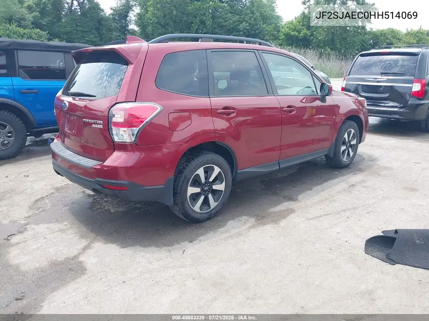 2017 Subaru Forester 2.5I Premium VIN: JF2SJAEC0HH514069 Lot: 45683339