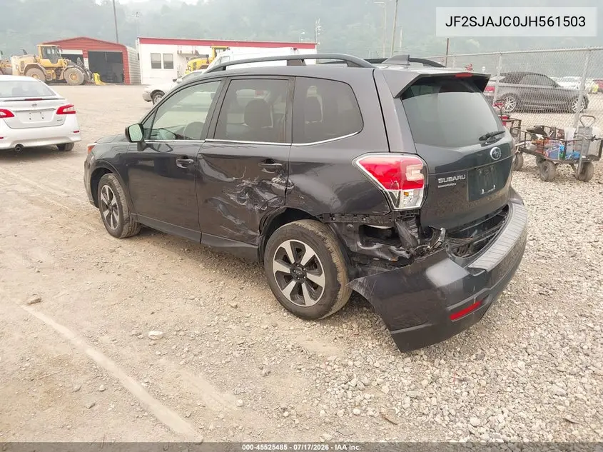 2018 Subaru Forester 2.5I Limited VIN: JF2SJAJC0JH561503 Lot: 45525485