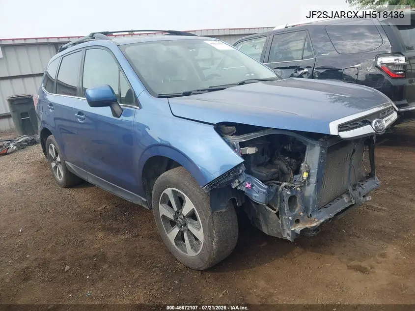 2018 Subaru Forester 2.5I Limited VIN: JF2SJARCXJH518436 Lot: 45672107