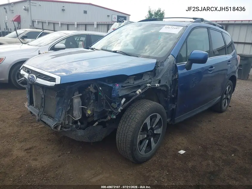 2018 Subaru Forester 2.5I Limited VIN: JF2SJARCXJH518436 Lot: 45672107