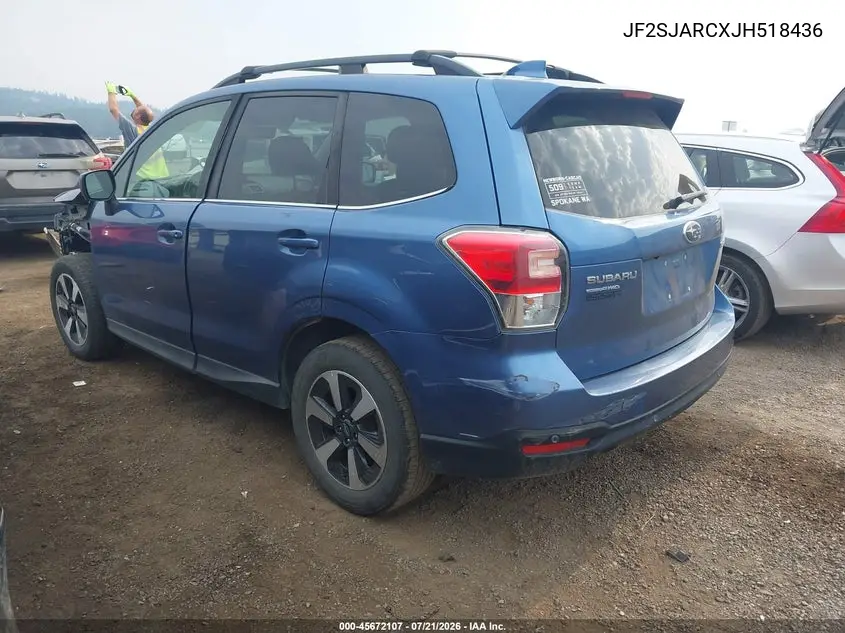 2018 Subaru Forester 2.5I Limited VIN: JF2SJARCXJH518436 Lot: 45672107