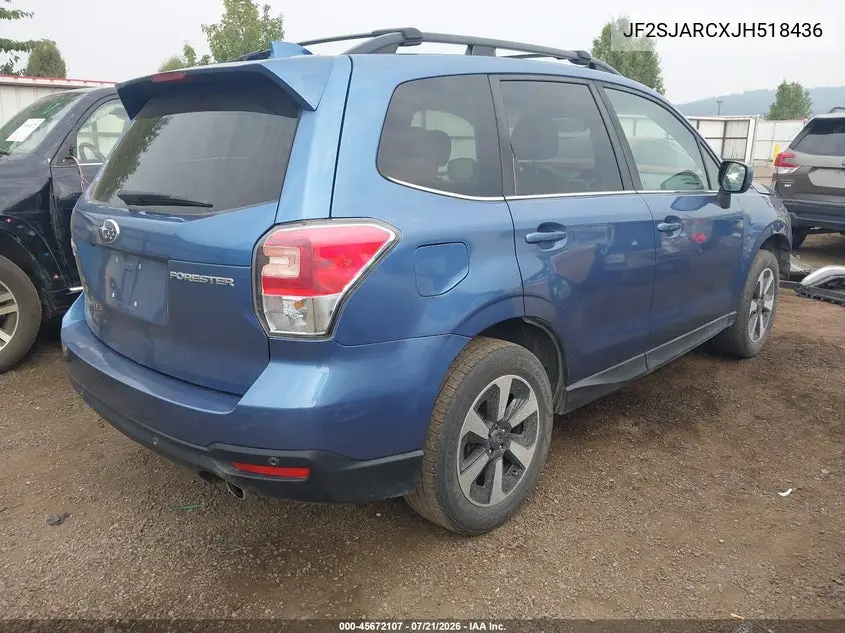 2018 Subaru Forester 2.5I Limited VIN: JF2SJARCXJH518436 Lot: 45672107