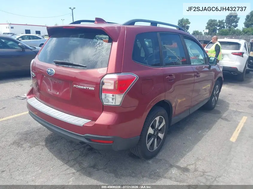 2018 Subaru Forester 2.5I Premium VIN: JF2SJAGC6JH432737 Lot: 45690228