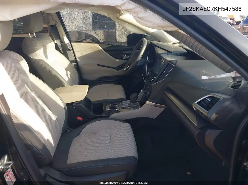 2019 Subaru Forester Premium VIN: JF2SKAEC7KH547588 Lot: 45207227