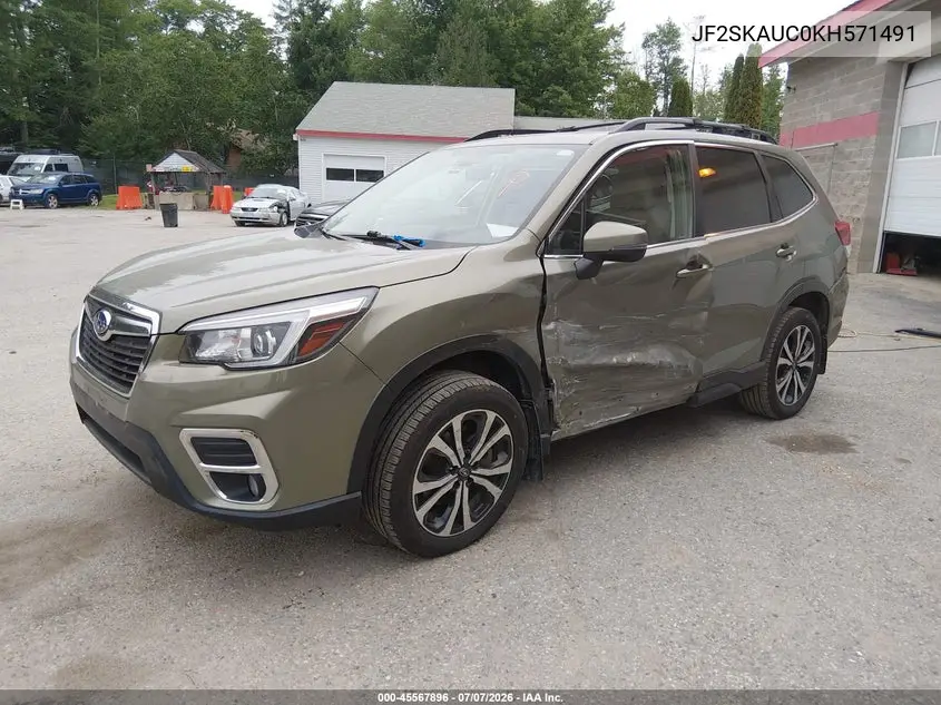 2019 Subaru Forester Limited VIN: JF2SKAUC0KH571491 Lot: 45567896