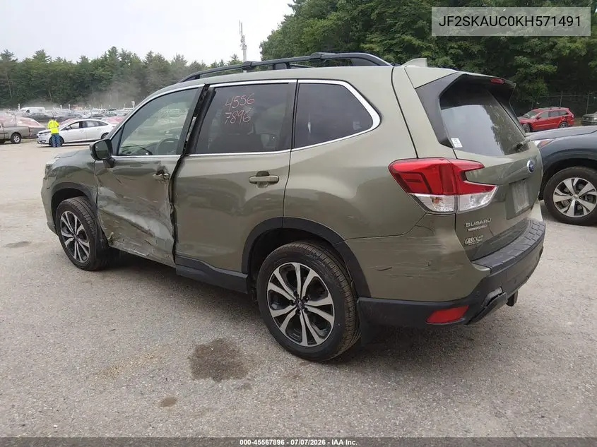 2019 Subaru Forester Limited VIN: JF2SKAUC0KH571491 Lot: 45567896