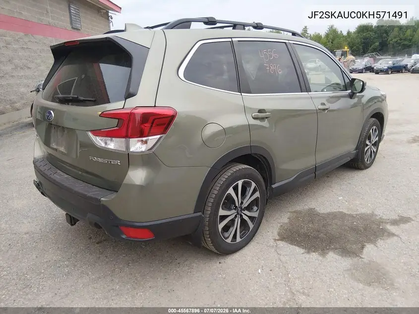 2019 Subaru Forester Limited VIN: JF2SKAUC0KH571491 Lot: 45567896
