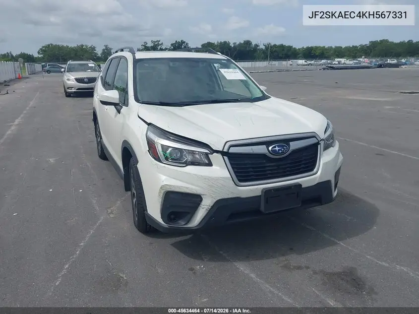 2019 Subaru Forester Premium VIN: JF2SKAEC4KH567331 Lot: 45634464