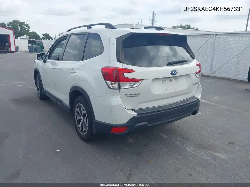 2019 Subaru Forester Premium VIN: JF2SKAEC4KH567331 Lot: 45634464