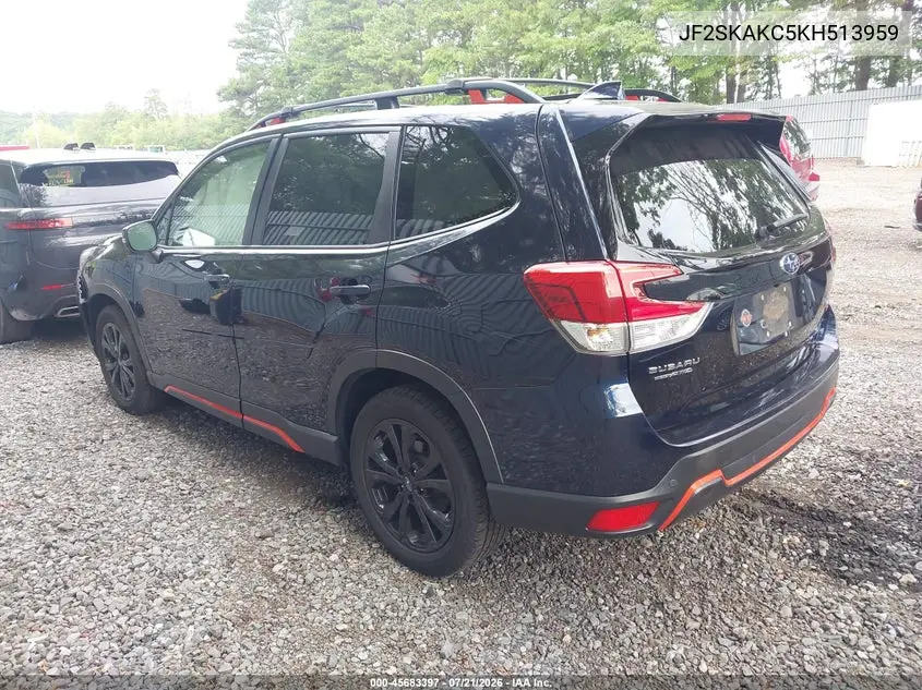 2019 Subaru Forester Sport VIN: JF2SKAKC5KH513959 Lot: 45683397