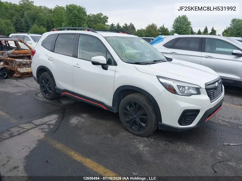 2020 Subaru Forester Sport VIN: JF2SKEMC8LH531992 Lot: 12656494x